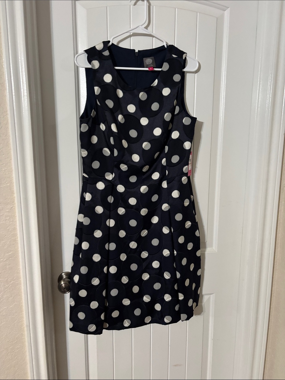 Vince Camuto Navy Dress with White Polka Dots